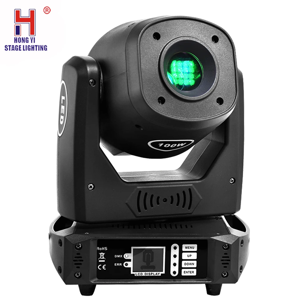

Spot 100W Led Moving Head Light With Gobos& Color Plate DMX512 High Brightness Strobe Dj Light For Stage Party