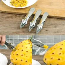 1Pc Durable Pineapple Eye Peeler Stainless Steel Cutter Practical Seed Remover Clip Home Kitchen Gadget Fruit Vegetable Tools tanie tanio CN (pochodzenie) Other Stainless steel pineapple seed clip Ekologiczne 13 5*2cm Dropshipping