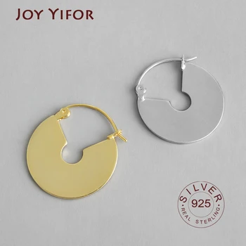 

925 Sterling Silver Punk Style INS irregular concave surface geometric circle Men Women Stud Earrings Statement Jewelry