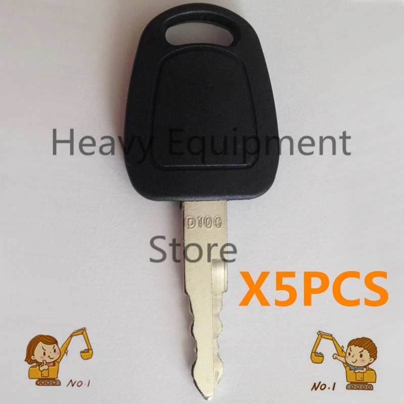 

5 Pcs D100 Key 110702-00151 For Daewoo Terex Doosan Excavator Heavy Equipment F900 ELI80-0125