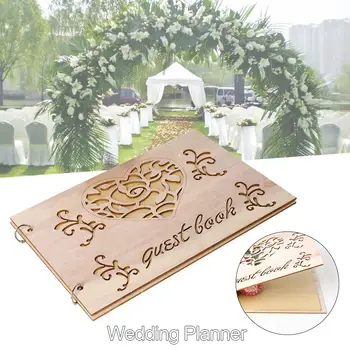 

DIY Wedding Guest Book Planner Wedding Wooden Organizer Perfect Crafts for Wedding Gift Party supplies Signature Book Sign