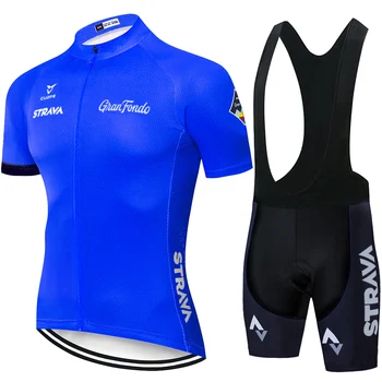 

2020 laser cut team strava cycling jersey Summer Mountain Bicycle shorts Sportswear bicycle clothes 20D GEL cycling bib shorts