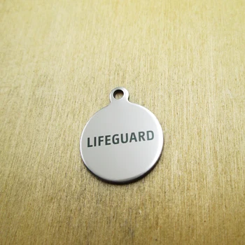 

10pcs/lot-Lifeguard stainless steel charms Laser Engraved DIY Charms Pendants