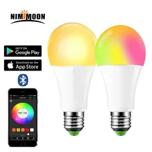 Светодиодный 5 Вт 10 Вт RGB волшебная лампа E27 15 Вт Bluetooth умная лампа Изменение цвета светильник умный дом светильник ing совместимый с IOS/Android