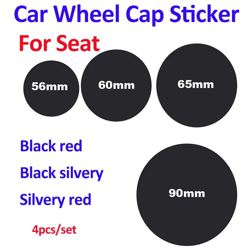 

4pcs Car Wheel Center Stickers for seat Cordoba Ibiza Cupra Leon Lbiza Toledo Altea 56mm 60mm 65mm 90mm Car Emblem Label Decal