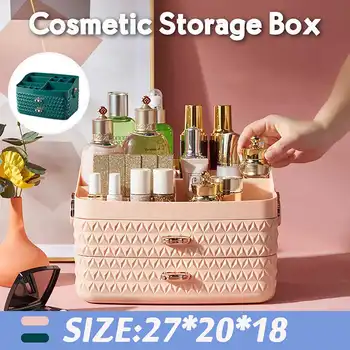 

3 Layers Large Cosmetic Storage Box Makeup Drawer Organizer Jewelry Nail Polish Makeup Container Desktop Sundries Storage Box