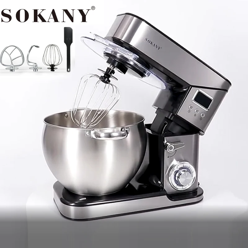 Sokany-スタンド付きキッチンミキサー,2000w,10l,ステンレス鋼,6スピード,クリーム,卵,ホイップ,生地ミキサー,220v  AliExpress