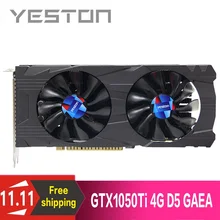 Yeston GeForce GTX 1050 TI 4 ГБ GDDR5 видеокарты Nvidia pci express x16 3,0 настольный компьютер ПК видеоигровая видеокарта