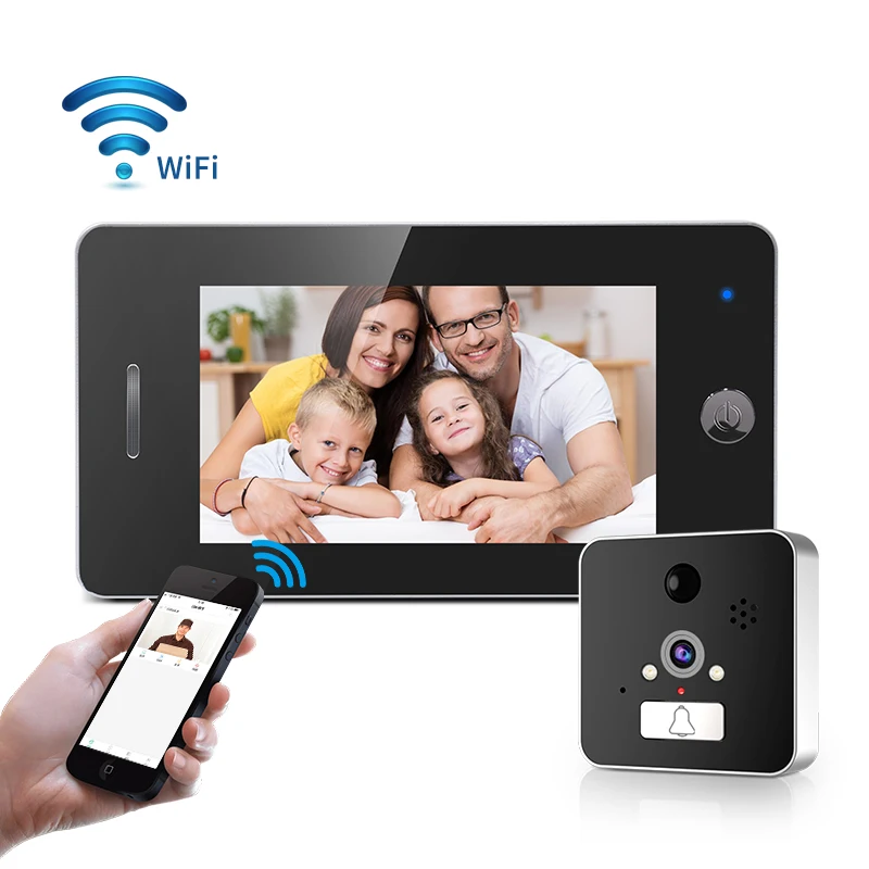  Door Viewer WIFI Peephole 4.3 Inch HD Smart Door viewer Camera Monitor Support PIR Monitor Detector - 4000127266294