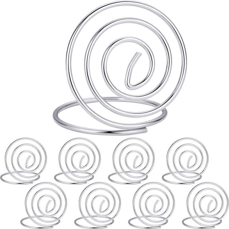 20 Pieces Wire Place Card Holder Metal Card Holder Stand Wedding Name Place Holder for Weddings, Dinner Parties, Food Signs