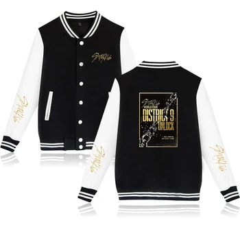 

New 2020 Stray Kids their World Tour District 9 : Unlock 2D Print Baseball Sweatshirt Casual Baseball Jacket Men/Women Clothes