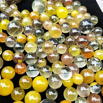 

10mm ,20mm,30mm Natural Rutilated Quartz gold hair Crystal Gemstone Crystal Sphere Ball