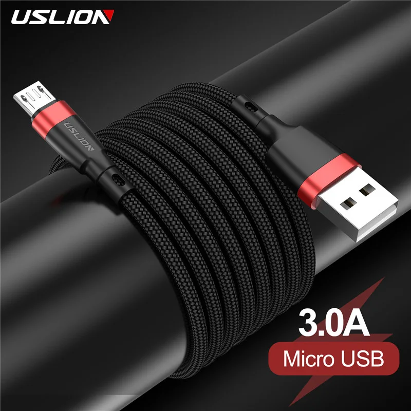 Кабель Micro USB USLION 3 А для быстрой зарядки и передачи данных Samsung Xiaomi планшетов Android