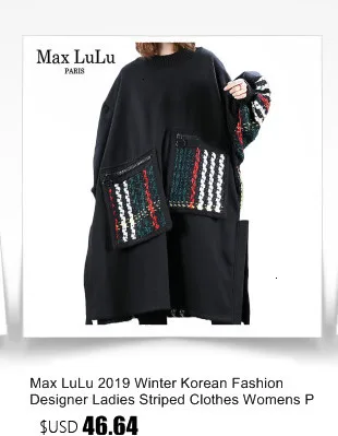 Max LuLu модные корейские зимние женские панковские уличные женские свободные элегантные черные платья Повседневная одежда с карманами и высоким воротником