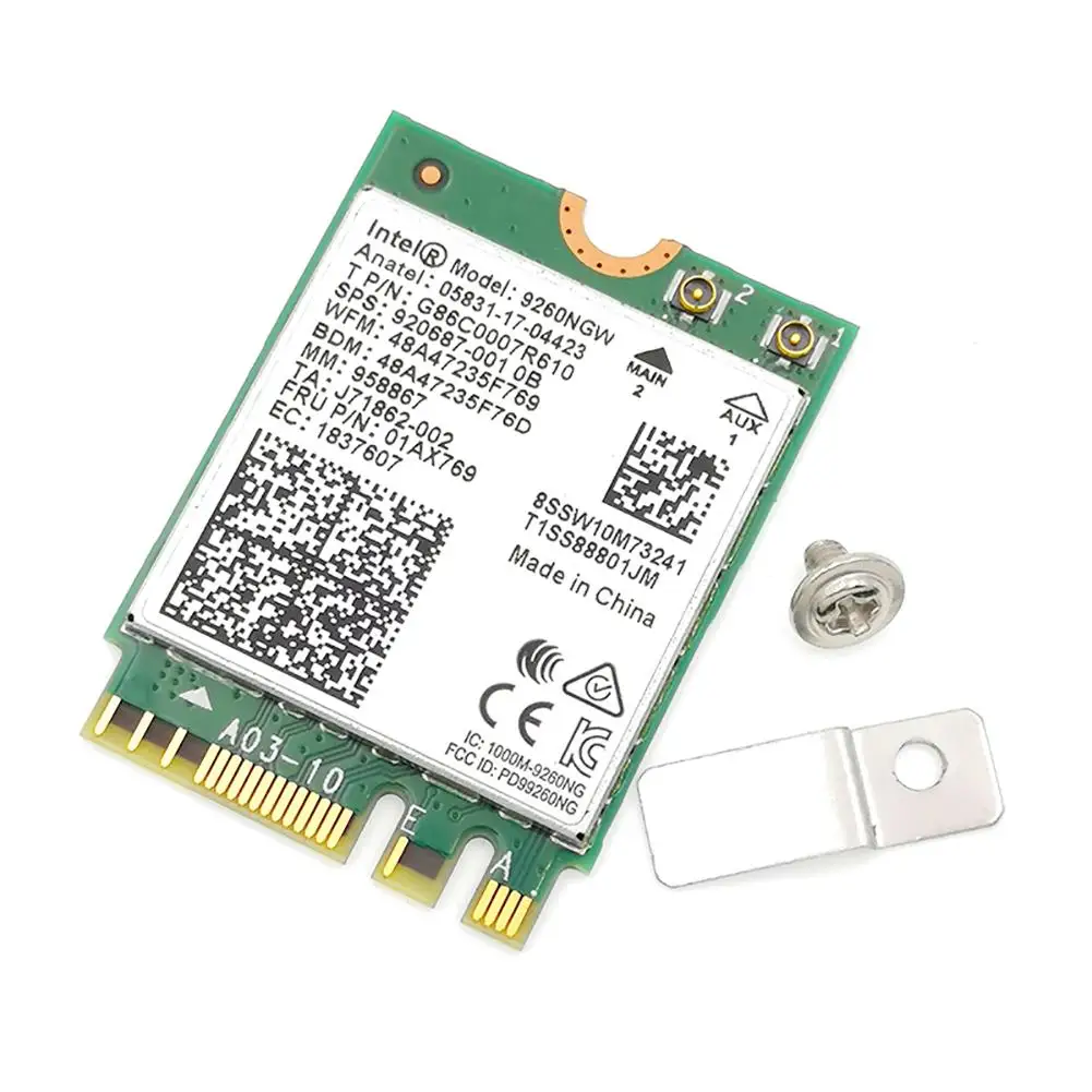 1,73 Гбит/с Двухдиапазонная Wifi карта Беспроводная для Intel 9260NGW NGFF Ac Mini PCI-E 2,4G/5 ГГц Wlan Bluetooth 4,0 802,11 Ac/a/b/g/n