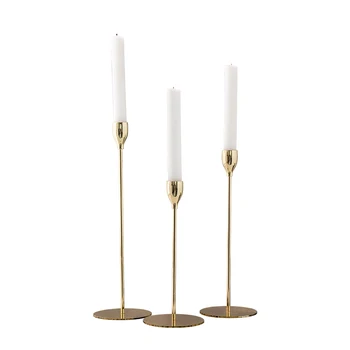 

Stand Candle Mold Holder Romantic Dinner Golden Metal Pillar Candlestick Porta Velas Modern Minimalist Candelabra Decor KK60ZT