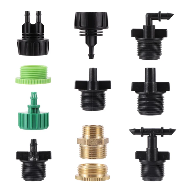2Pc Csepegtető Öntöző Sprinkler Szerelvények 1/4 Hüvelykes Barb Póló -Egy- És Dupla Cső -Diverter 4/7 Mm -Es Tömlőcsatlakozó
