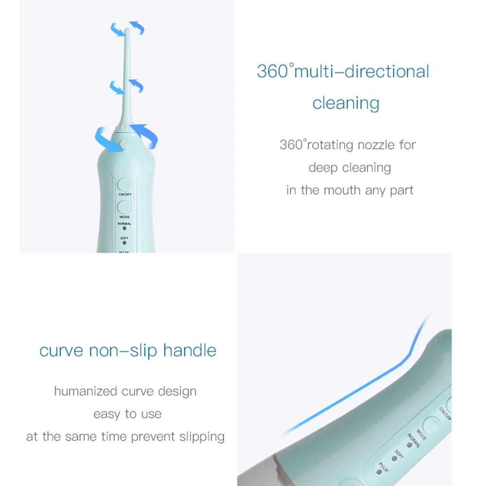 IPX7   Irrigator   ġ Flosser ޴ USB   ġ ÷ ġ 300ML ũ 뷮