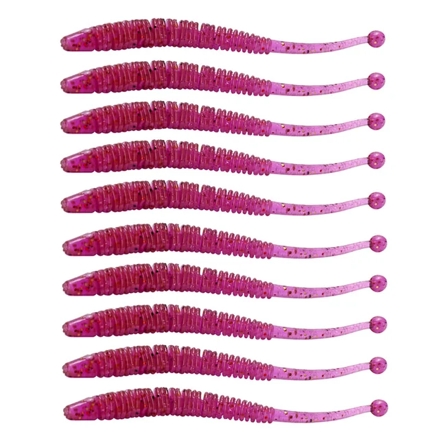 10pcs/Lot Worm Soft Fishing Lures Jig Wobblers 6cm 0.6g Shrimp Odor Additive Silicone Artificial Baits Bass Carp Pesca Tackle B