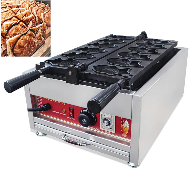 

Commercial Electric Electric 6pcs Fish Waffle Taiyaki Maker Baker Iron CE 110V 220V Japanese Waffle Fish Cake Bread Maker