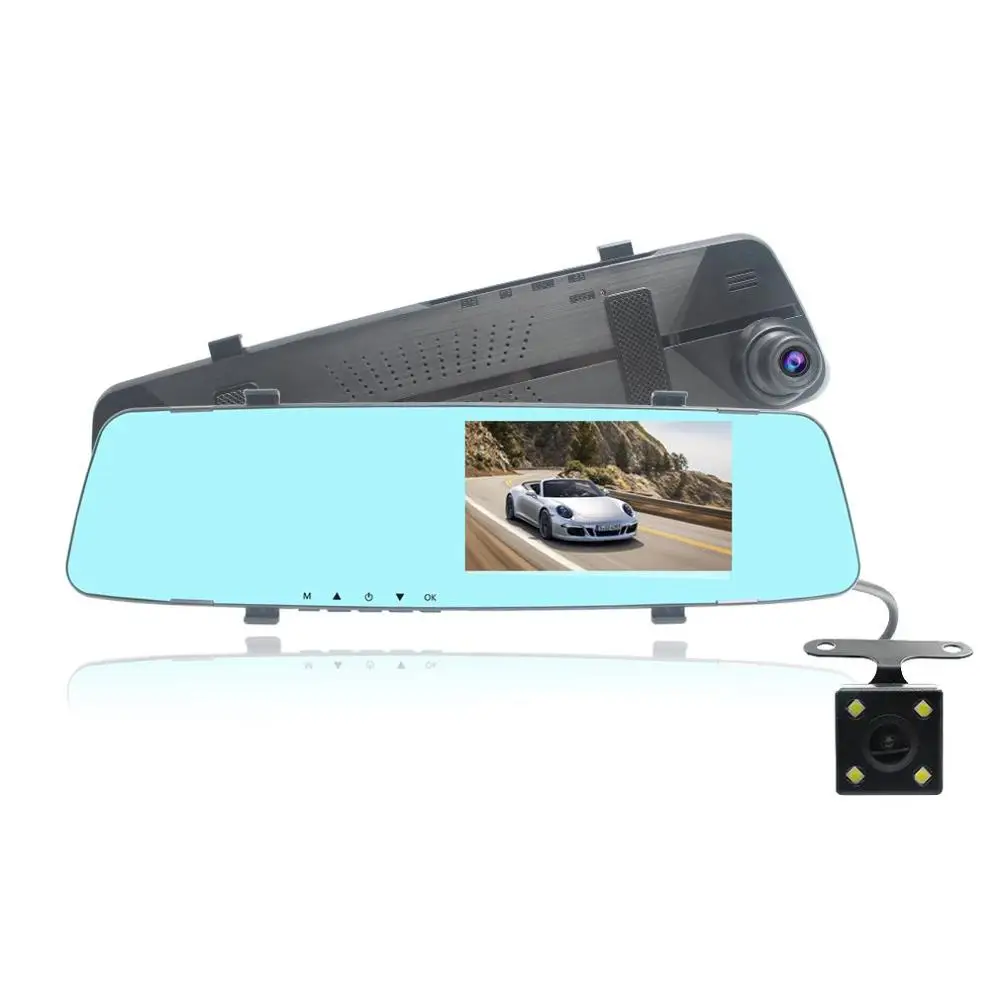 

4.3 inch Car Mirror DVR Full HD 1080P Dual Lens Front and Back Camera for All Car Rear View Mirror Car Camera Video Recorder