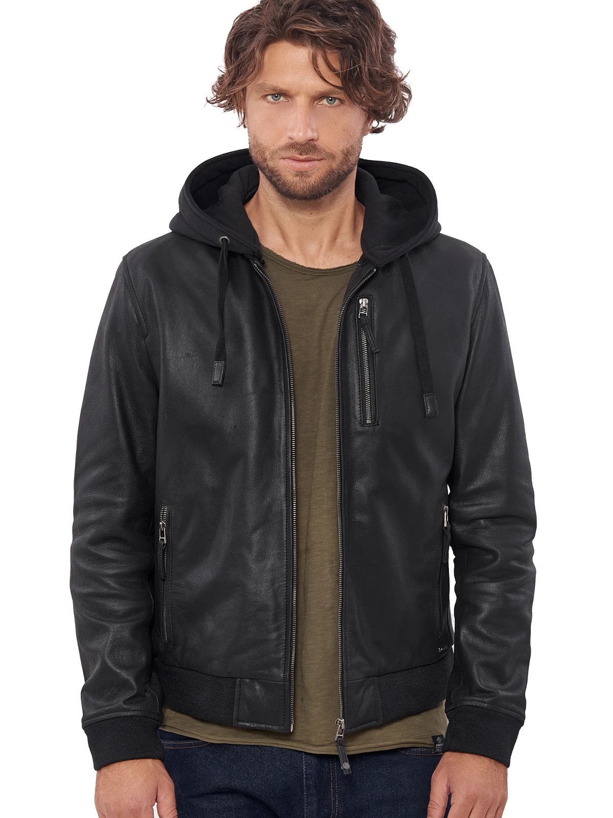 VAINAS European Brand Mens Premium Buffalo Leather jacket for men Winter Real  leather Motorcycle jackets Biker jackets Sugar