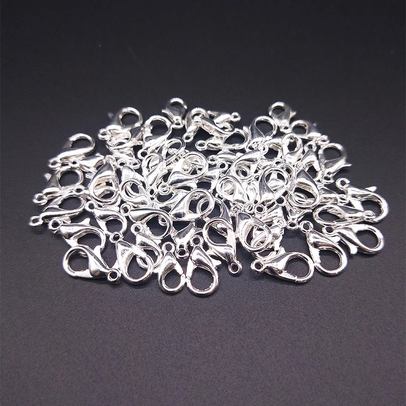 Silver 7 цветов 30 шт. застежка-крючок для браслета застежка-молния DIY ожерелье браслет аксессуары для изготовления ювелирных изделий - Цвет: Silver
