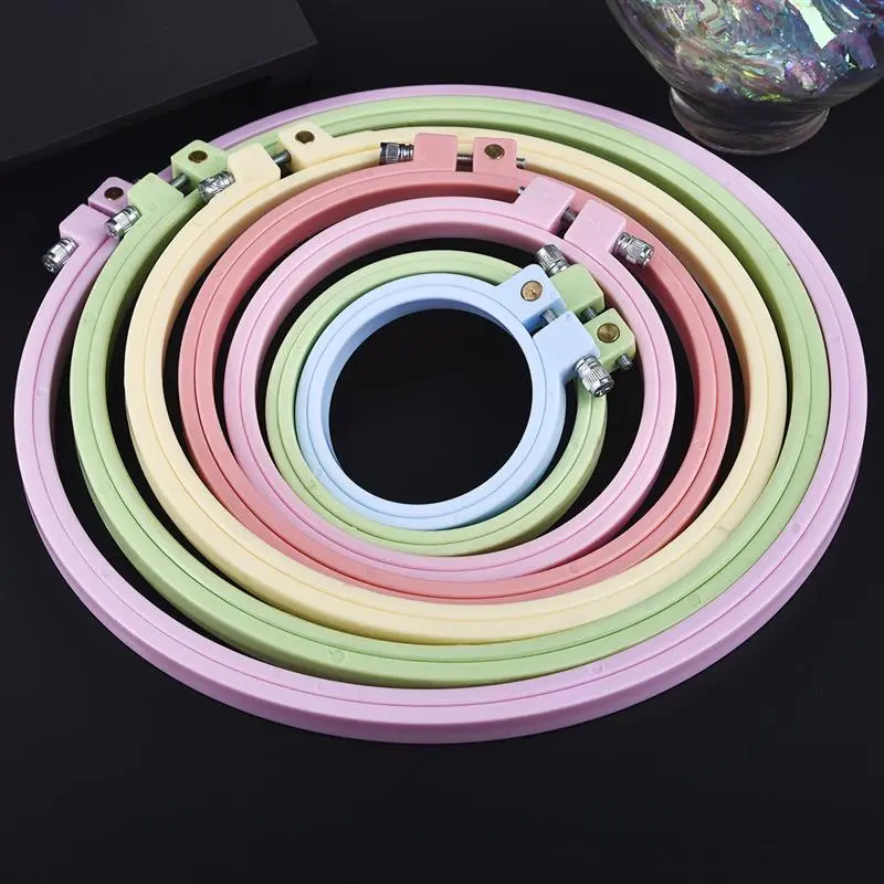 Sewing Tool Round Square Plastic Embroidery Hoops Frame Set Plastic Embroidery Hoop Ring For DIY Cross Stitch Needle Craft Tool