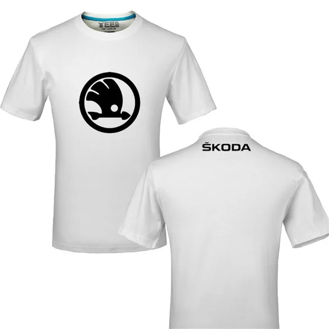 Креативный дизайн, логотип Skoda, футболка, однотонная хлопковая футболка, мужские Новые поступления стильных мужских футболок с короткими рукавами b - Цвет: 4