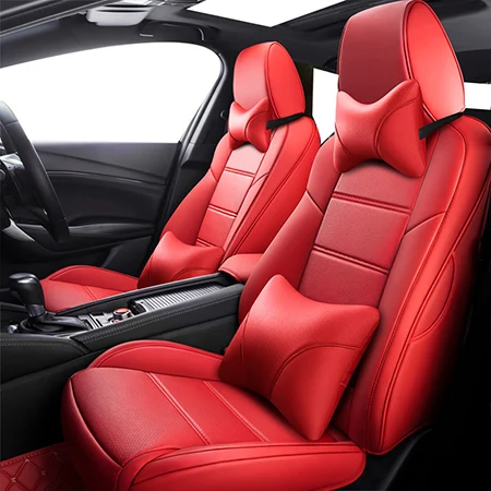 Пользовательские автомобильное сиденье из кожи чехол для mitsubishi outlander xl 3 ASX Pajero sport lancer 9 аксессуары Чехлы для автомобиля - Название цвета: all red luxury