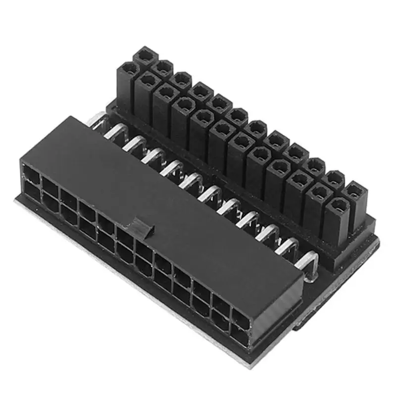 

90 Degree Desktop Motherboard ATX 24Pin Female to 24Pin Male Power Adapter