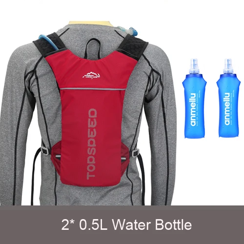 backpack and 1L Легкий Рюкзак бегущий жилет нейлоновая сумка Trail Велоспорт марафон Портативный Сверхлегкий Туризм 5L вариант 2L сумка для воды и бутылка - Цвет: backpack and 1L