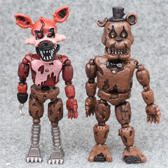 5Pcs/Set Anime Figure Inspired by Five Nights at Freddys Action Figures  Detachable Joint FNAF Cute Bonnie Rabbit Foxy Action Figures PVC Model Five  Nights at Freddys Toys Set with Light for Fans