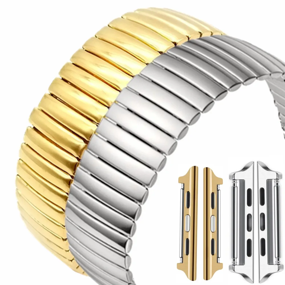 Ремешок для Apple Watch Series 5/4/3/2/1, 38, 40, 42, 44 мм Нержавеющая сталь Запчасти металлические часы с браслетом растягивающийся браслет для ручных часов