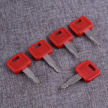 

DWCX 5PCS Red Car Excavator Key Fit for John Deere Hitachi H800 Case Dozer Fiat New Holland