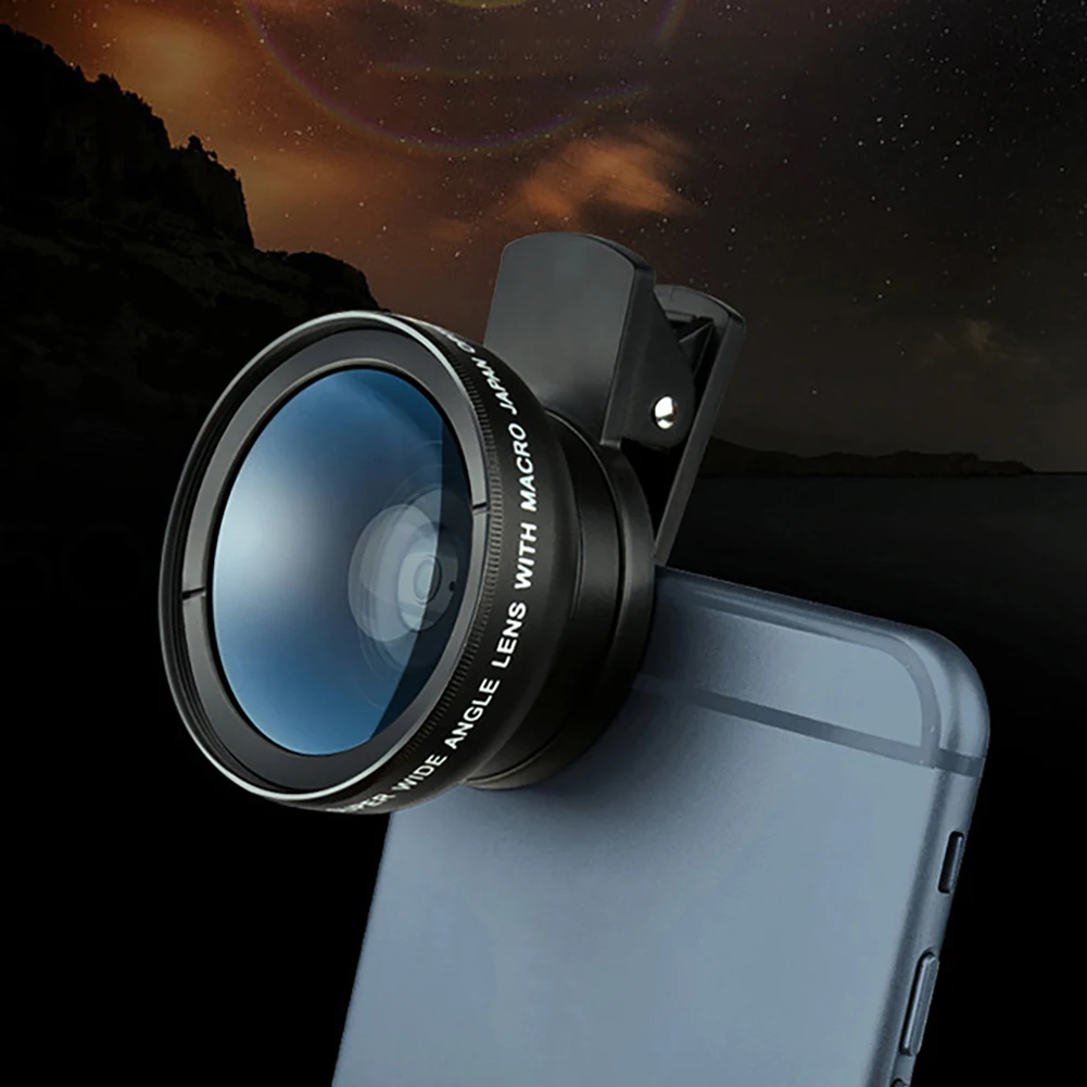 micro lens for phone High quality and Professional HD Phone Camera Lens 2 in 1 Lens 0.45X Wide Angle and Macro Lens Phone Camera Replacement Len mobile camera lens