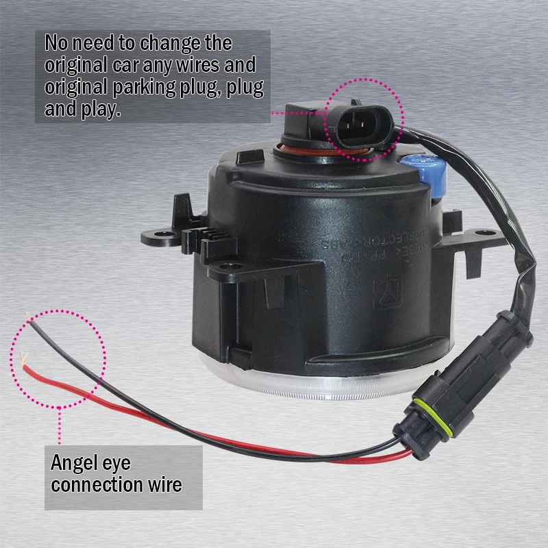 Cawanerl Car H11 LED Lamp Front Fog Light + Angel Eye Daytime Running Light DRL 4000LM 12V For Dodge Promaster 1500 2500 3500