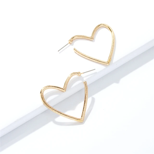 Love Heart Pendant Hollow Pu Leather Earrings New Dangle Earrings for women Valentine's Day Gift Wholesale valentine earrings T2140GD40