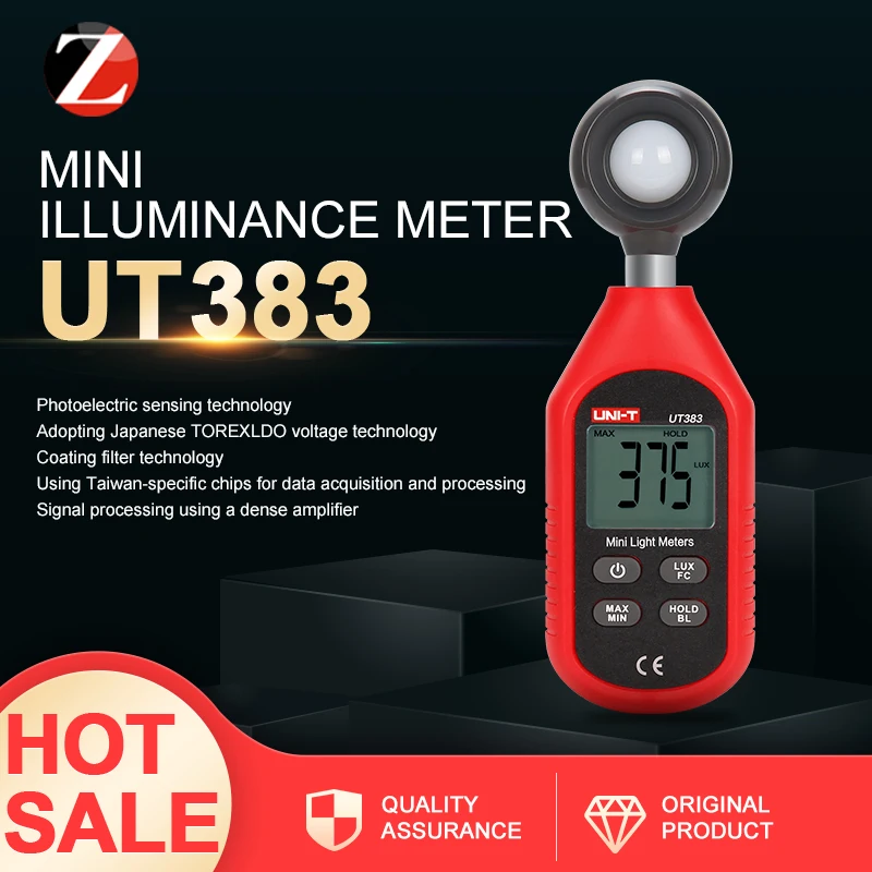 Mini Uni T Ut383 Digital Light Meters 200 000 Luxmeter Luminance Lux Fc Test Equipment Test Max Min Illuminometer Photometer Lux Meter Lux Digital Light Meterlux Light Meter Aliexpress