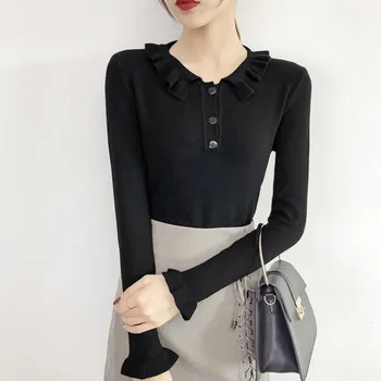 

Autumn Women Sweater High Quality Girl Long Sleeve Pullover Knitted Cute Sweet basic Knitwear Outwear Korean Style Top