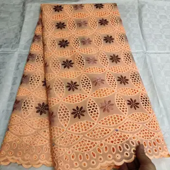 

5yards eyelet cotton lace fabric hotselling good quality african swiss voile lace fabric fashion cord lace for dress F1qzOC121