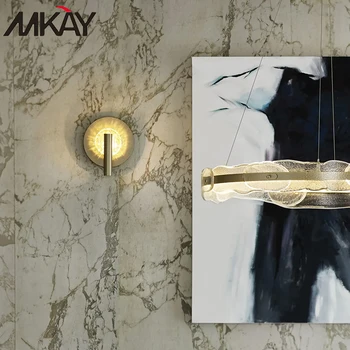 

Home Art Indoor Fancy Frosted Glass Copper Bedside Reading Lamp Night Wall Lighting For Corridor Aisle Light Fixtures