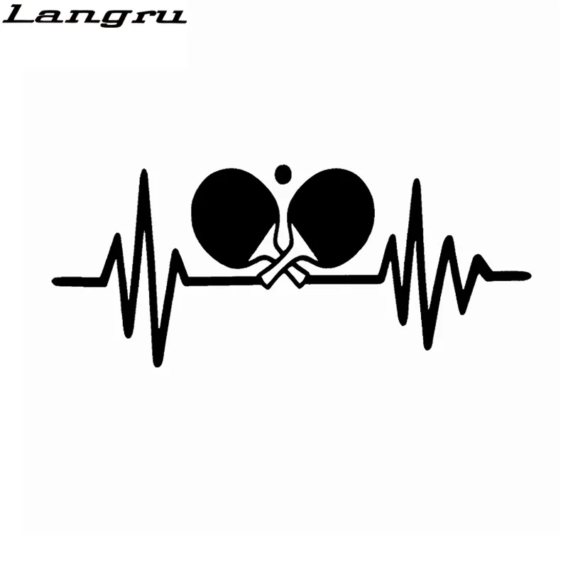 

Langru 17.2CM*7.3CM Fun Table Tennis Ping Heartbeat Vinyl Graphics Decals Car Sticker Accessories Jdm