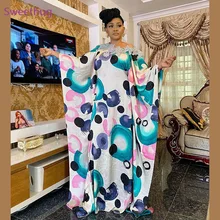 

African Dresses For Women Dashiki Long Maxi Dress Plus Size 2021 Summer Dress Ladies Traditional African Clothing Fairy Dresses