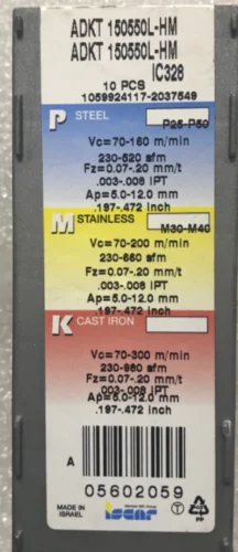 ISCAR 10 шт. карбидные вставки ADKT 150550L-HM IC328