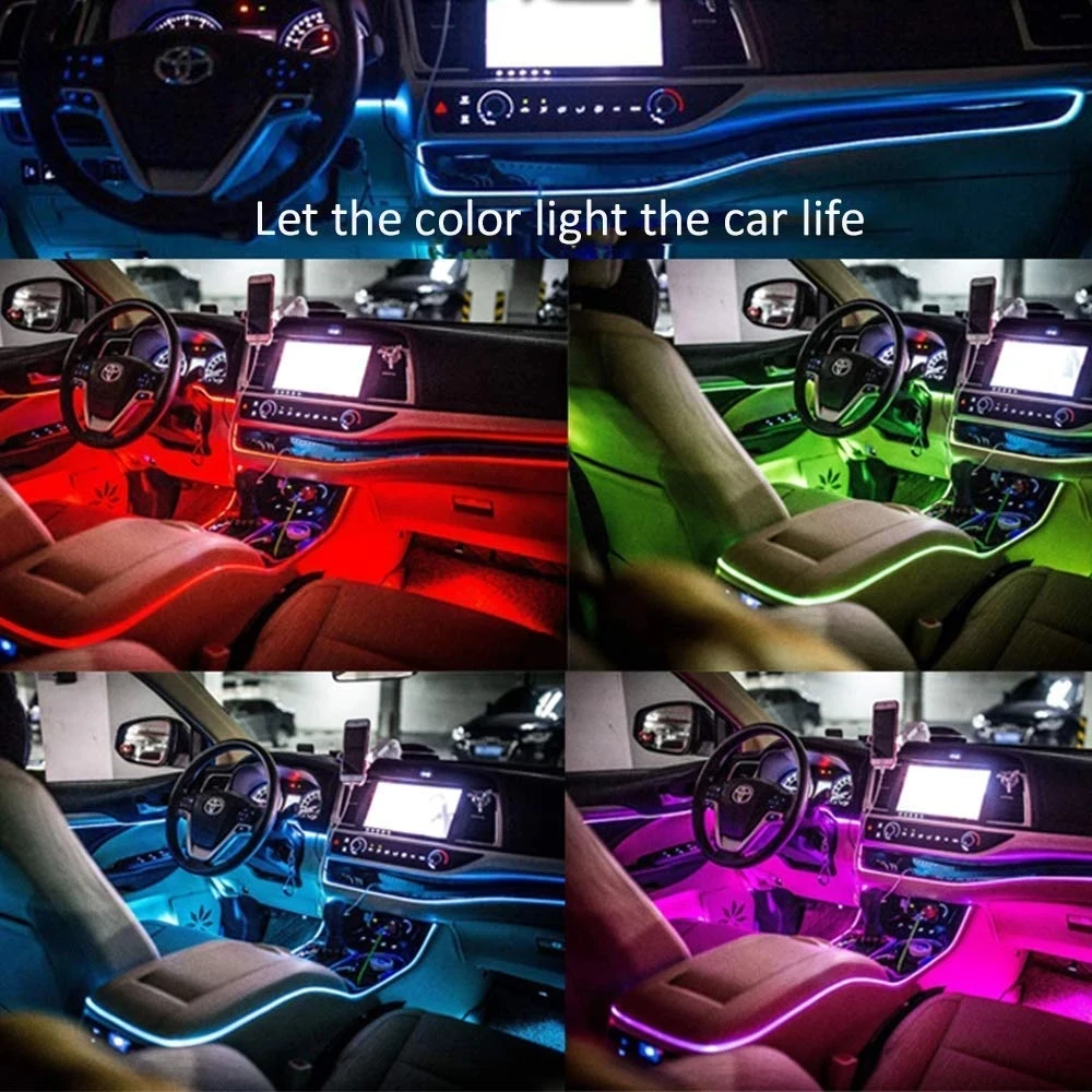 LED Car Lights LED Car Decorative Lights LED Car Decoration Lamp Car Ambient Lights LED Atmosphere Lamp LED Atmosphere Lighting LED Interior Lights Car Interior Lighting Decorative Led Lights EL Wiring Neon Strip USB Party Lamp