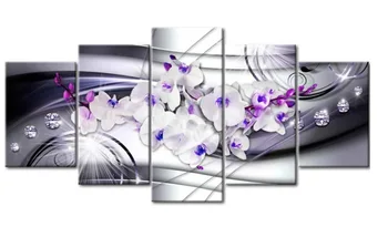 

5pcs Full Square/Round Drill 5D DIY Diamond Painting "Orchid peony lily" Multi-picture Combination Embroidery 5D Gift