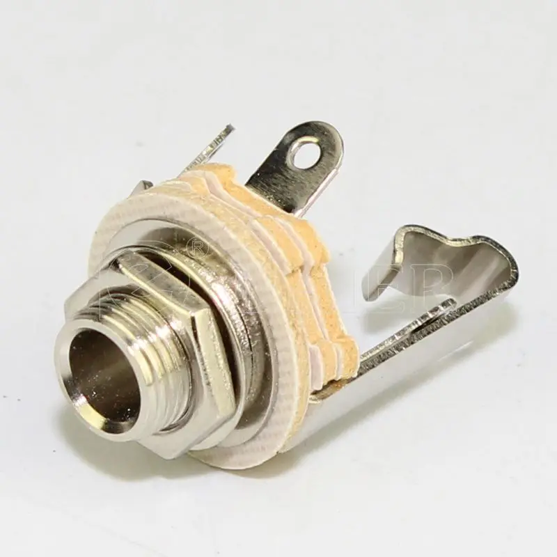 50PCS 1/4" 6.35MM Mono Stereo Input Jack Plug Socket Phone Jack With Switch For Electric Guitar Bass Audio Female Connector