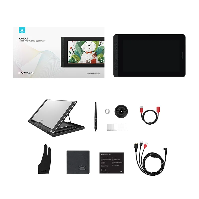 HUION Kamvas 12 Graphic Tablet Monitor 11.6 Inch Anti-glare Screen Tilt Support Drawing Pen Display Battery-Free Digital Stylus - Image 6