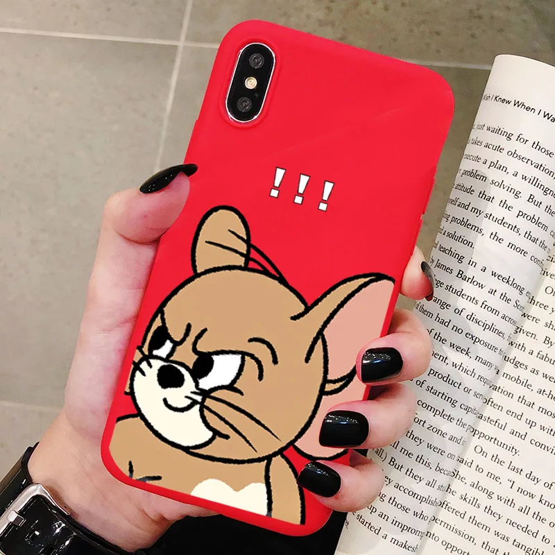 Чехол для телефона с рисунком Тома Джерри для XiaoMi RedMi Note 8 7 6 5 5A 4 4X K20 Pro матовый Силиконовый чехол s мягкая задняя крышка - Цвет: P2Red